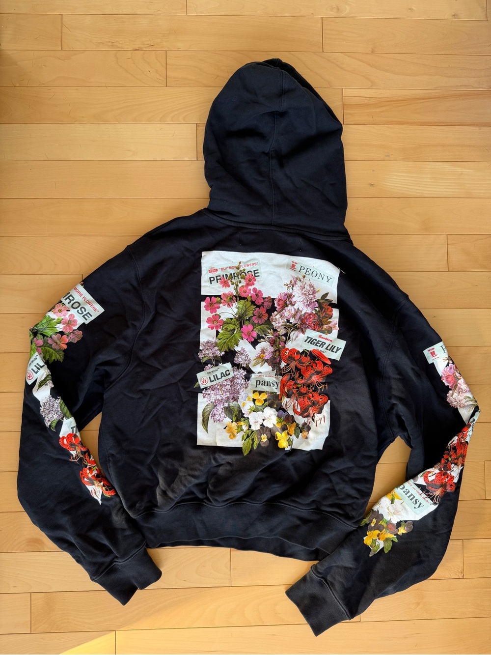 Off White c/o Virgil Abloh Flower Shop hoodie in Black size XS - Picture 4 of 7